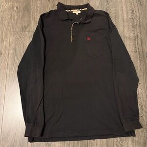 Burberry black polo long sleeve tee